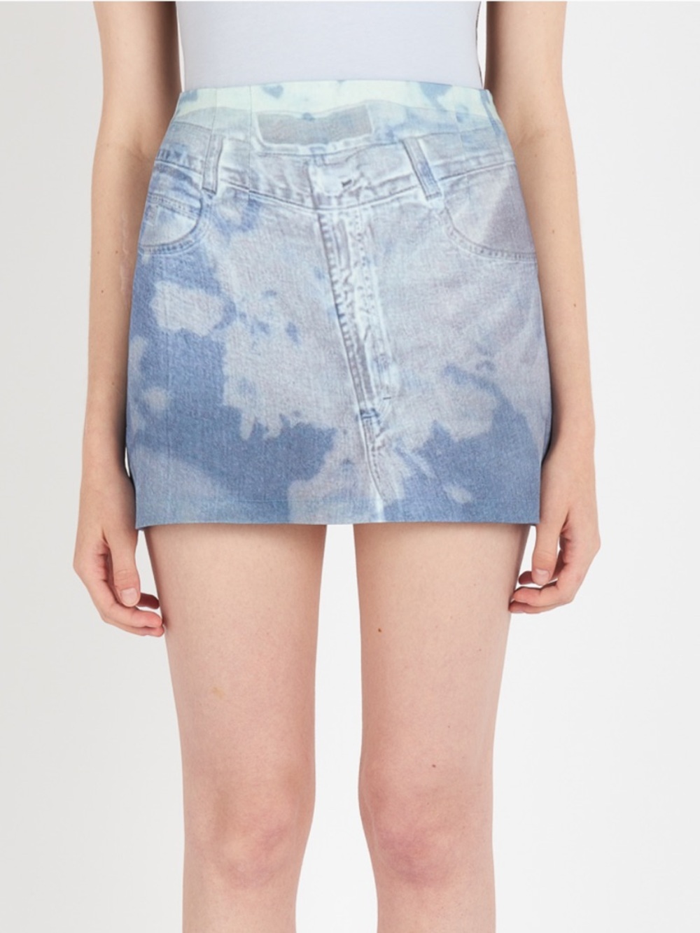 Elliss Co HANDY JEAN PRINT DENIM MINI SKIRT